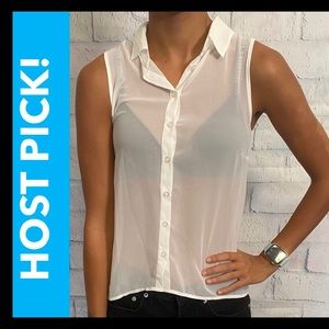 🎉🎉HOST PICK🎉🎉NWT Sheer Off-White Blouse
